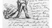 Paul Cézanne, Young man working with a spade, sketch on a letter to Zola, 30 June 1866.  Private collection.