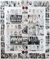 Jeremy Cooper, Mother's Boy, 1993, photographs, cigarette cards, cotton cap badges mounted on card, 42 x 36ins. Image © Jeremy Cooper, 2013