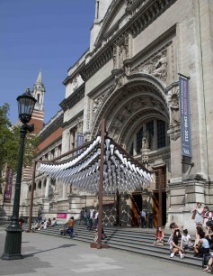 The front entrance of the Victoria & Albert with canopy by Thomas Heatherwick