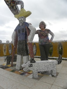 Susan N. Platt on the roof of folk artist Jose Fuster, Havana, Cuba