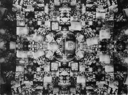 William Burroughs/Ian Sommerville, Infinity, (Beat Hotel), Paris, 1962 Silver gelatin print on paper mounted on card; Inscribed ‘Ian Summerville’, titled and dated by William Burroughs on reverse, 17.5x26.3cm © Estate of William S. Burroughs Courtesy Priv