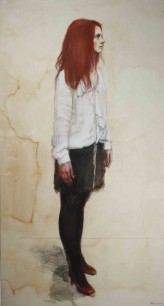 HS 5, Chalk, watercolour and pencil on paper 60  x 32  2013