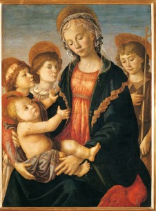 Sandro Botticelli (Alessandro Filipepi, Florence 1445-1510), Madonna and Child, Two Angels and the Young St John, 1468, tempera on panel,