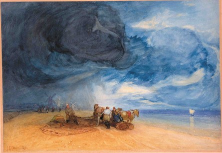 John Sell Cotman (1782–1842) Storm on Yarmouth Beach, 1831 Watercolour on paper; 37x53.5 cm Norfolk Museums and Archaeology Service, Norwich Castle Museum & Art Gallery