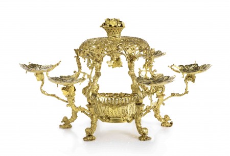 The Bute epergne (ornamental table centrepiece) made by Thomas Heming, designed by William Kent 1756. Courtesy of the Sotheby’s Picture Library