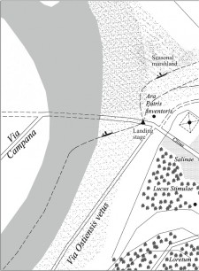 Between the Capitolium and the Aventine: Via Salaria, Salinae, and Via Campana. Map from Rome: Day One by Andrea Carandini