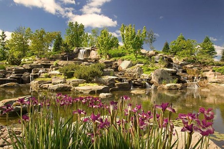 A waterfall in the Frederik Meijer Gardens and Sculpture Park