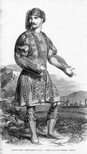 Traditional embroidered man's costume presented at the Great Exhibition, London in 1851, exhibited to express Greek creativity and individuality