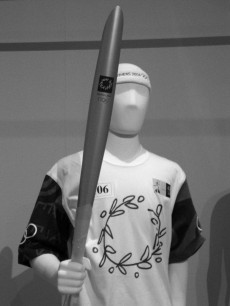 Torch for the 2004 Athens Olympic Games – plain and functional but its design  had to be justified in relation to the concept of Greekness.