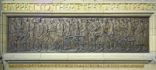 Frieze, first right-hand panel, Shrine east side, Bronze, Alice and Morris Meredith Williams