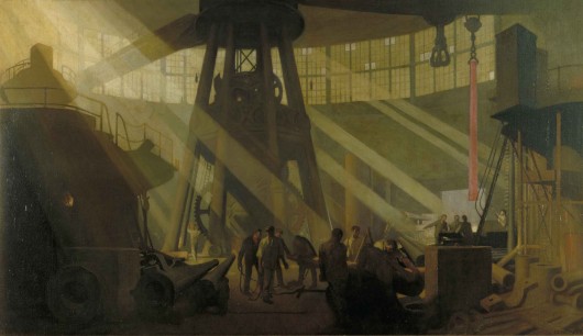 George Clausen, In the Gun Factory at Woolwich Arsenal, 1918