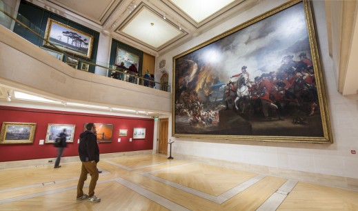 Interior of the Guildhall Art Gallery, showing ‘The Defeat of the Floating Batteries at Gilbraltar’, by John Singleton Copley © Guildhall Art Gallery, City of London