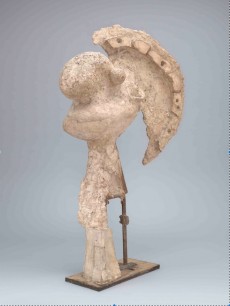 Pablo Picasso,  Head of a Warrior, Boisgeloup, 1933 Plaster, metal, and wood  120.7x24.9x68.8cm The Museum of Modern Art, New York. Gift of Jacqueline Picasso in honor of the Museum's continuous commitment to Pablo Picasso's art