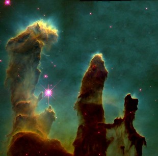 J. Hester and P. Scowan, Gas Pillars in the Eagle Nebula, courtesy Arizona State University & NASA. From Holly, The Melancholy Art