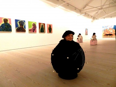 Installation shot at Saatchi Gallery. At floor level, sculptures by Wendy Meyer; foreground: After Louise.  Image courtesy Saatchi Gallery