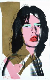 Mick Jagger  Signed by Andy Warhol and Mick Jagger Silkscreen/paper 110.5x73.5cm