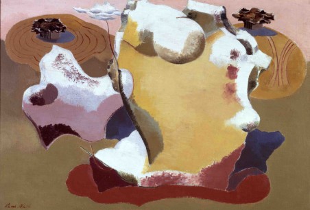 Paul Nash, Landscape of the Megaliths (1934) Oil on canvas, 49.5x73cm. Courtesy British Council and Tate