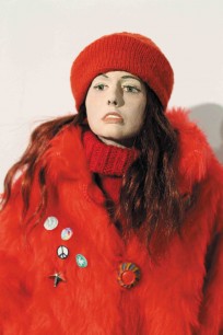 Jemima Brown, Greenham Common Red No. 1 (detail) (2011), Mixed media