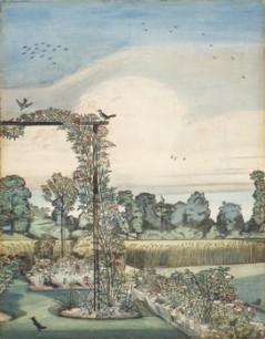 Paul Nash, The Garden at Wood Lane House Iver Heath, 1912. Watercolour and pencil. Courtesy Piano Nobile