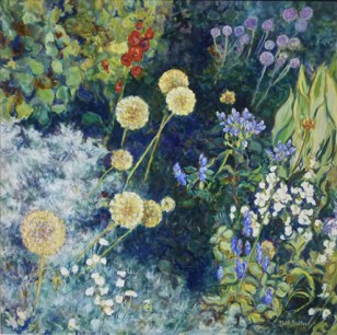 Maria Bell-Salter, Rose Tremiere, oil on linen, 100x100cm