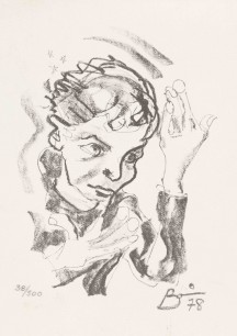 David Bowie, Self-portrait in pose also adopted for the album cover of Heroes  (1978). The David Bowie Archive 2012 Image: VA Images