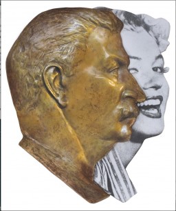 Leonid Sokov, Two Profiles (Stalin and Marilyn), 1989. Bronze, photographic print 86.4 x 72.4 x 7.6cm. Image courtesy of Vladimir Antonichuk, Moscow