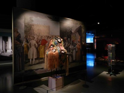 Alberta Whittle (Barbados/Scotland),  See no evil, Hear no evil, Speak no evil.  Considering the misappropriation of images of transatlantic slavery, and the relationship between souvenirs and more personal travel mementoes