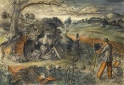 Alan Sorrell, The Artist in the Campagna, gouache, pen and ink on paper c.1930