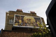 Hew Locke, Detail of Serpent of the Nile on a billboard in central Deptford. Photo Rebecca Smart