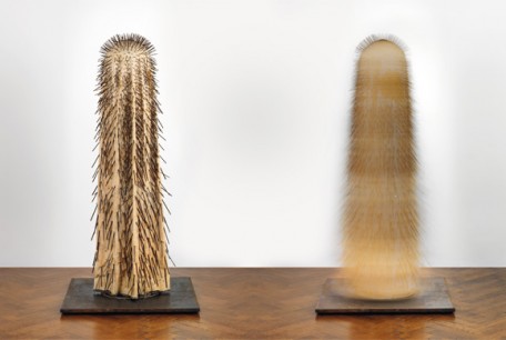 Gunther Uecker, New York Dancer (1965),nails, sailcloth, metal & electrical motor. 200x100x100cm