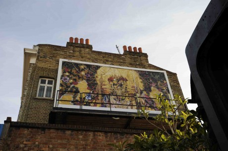 Hew Locke, Detail of Serpent of the Nile on a billboard in central Deptford. Photo Rebecca Smart
