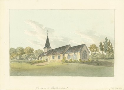 John Hassell, Byfleet Church (1823), Reproduced by permission of Surrey History Centre