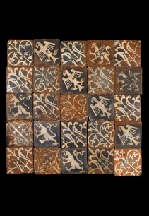 Tiles from St Ethedreda's church