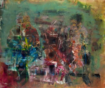 Robert Muntean, Master and Everyone (2014) oil on canvas, 180x210cm  © 2014 Rosenfeld Porcini, All rights reserved.