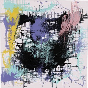 Alessandro Pizzo, Dopo I percorsi liquidi 3 2013 Enamel on canvas 100x100cm © Alessandro Pizzo
